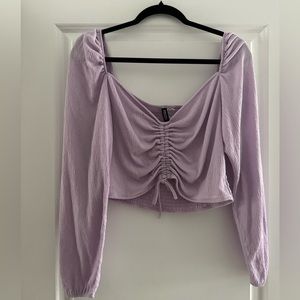 Plus Size H&M Purple Long sleeve Crop Top in Size XL